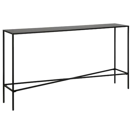 Henn & Hart 55 in. Blackened Bronze Console Table with Metal Tabletop Black AT0823